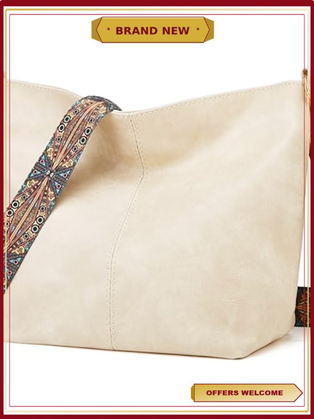 Vegan Leather Hobo Crossbody Bag Chic Shoulder Handbag